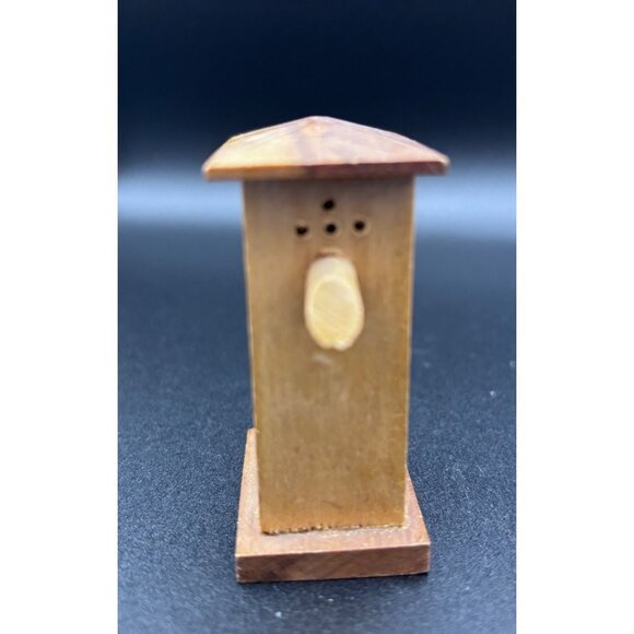 Vintage Wooden Salt & Pepper Shakers Cat Design MCM 60's AS IS - Picture 4 of 7